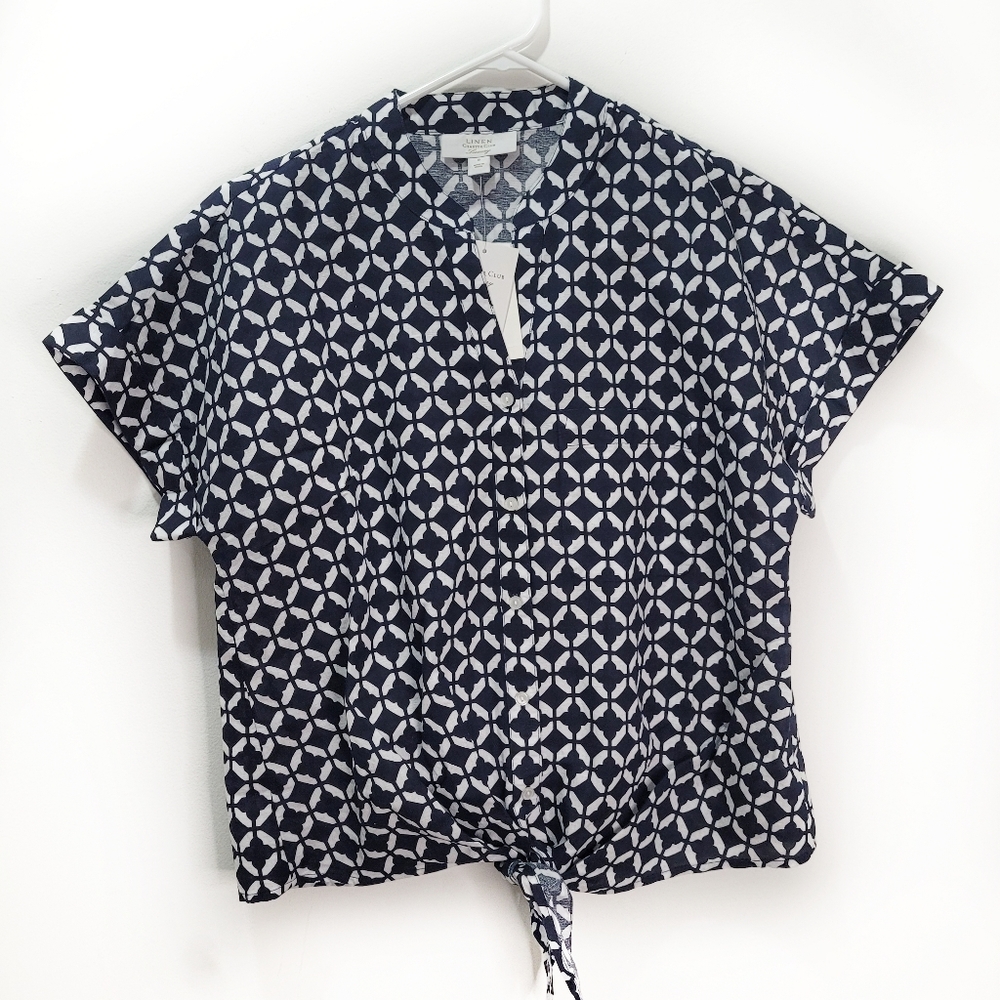Navy & White Charter Club Blouse